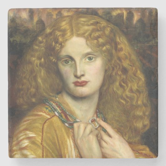 Helena van Troje (Dante Gabriel Rossetti) Stenen Onderzetter (Voorkant)