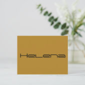 Helena, weeszwart karakter, geometrisch lettertype briefkaart (Staand voorkant)