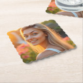 Helena's Ocean Whisper: een rustig uitje Kartonnen Onderzetters (Gebogen)