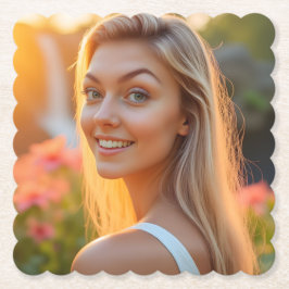 Helena's Ocean Whisper: een rustig uitje Kartonnen Onderzetters