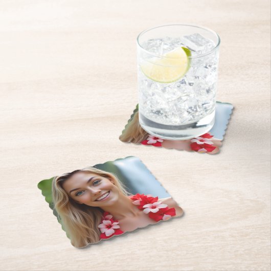 Helena's Ocean Whisper: een rustig uitje Kartonnen Onderzetters (Insitu)