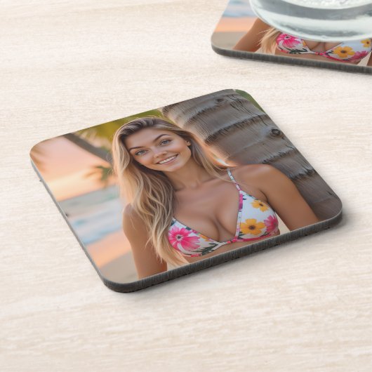 Helena's Shoreline Escape Plastic Bier Onderzetter (Linkerzijde)