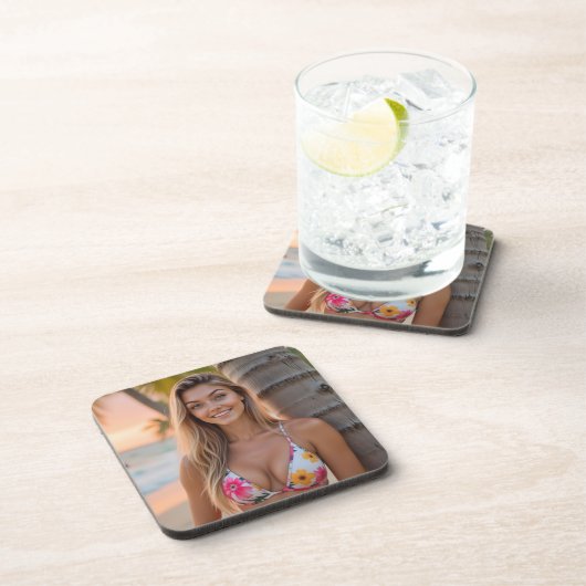 Helena's Shoreline Escape Plastic Bier Onderzetter (Rechterzijde)