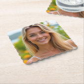 Helena's Tropische Haven: Zon, Zee en Sereniteit Kartonnen Onderzetters (Gebogen)