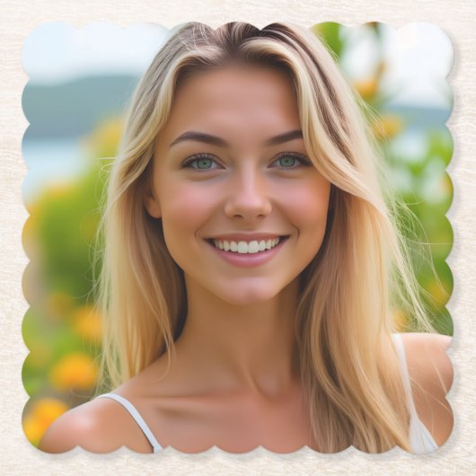 Helena's Tropische Haven: Zon, Zee en Sereniteit Kartonnen Onderzetters (Voorkant)