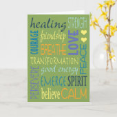 helende woorden aanmoediging kaart (Gele Bloem)