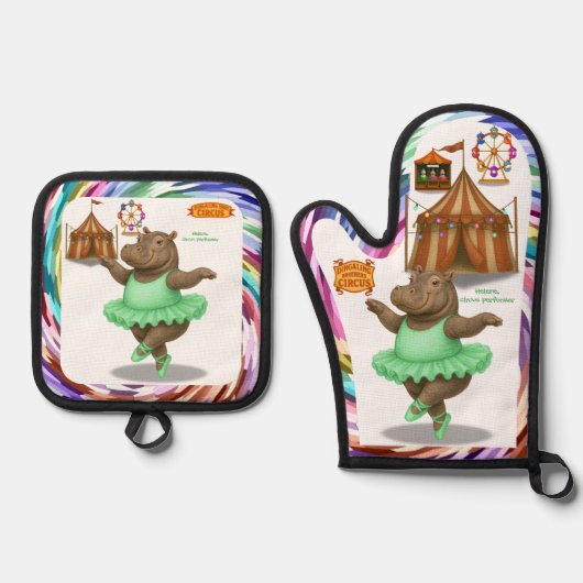 Helene circusartiest ovenwant & pannenlap set (Voorkant)