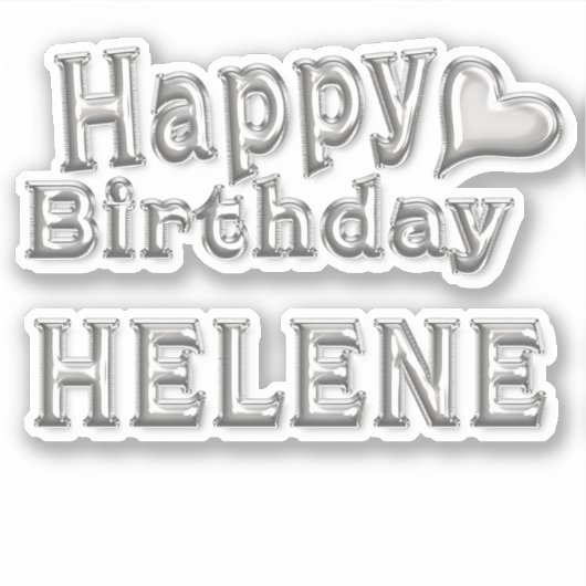 Helene Happy Birthday silver Aufkleber Sticker (Voorkant)
