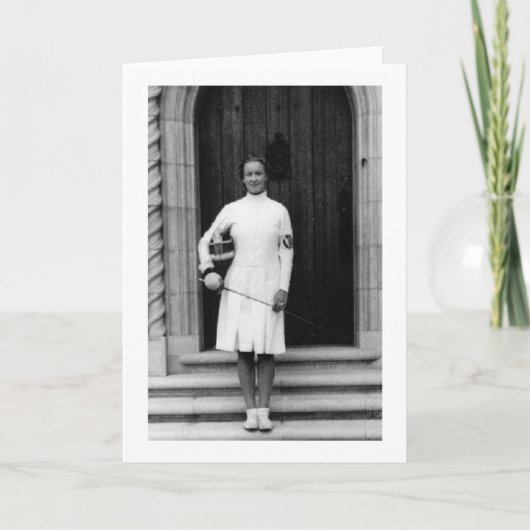 Helene Mayer Fencing Photo Note Kaart (Voorkant)