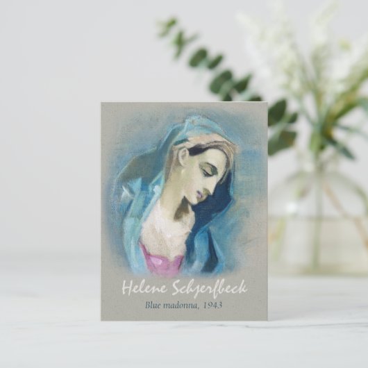 Helene Schjerfbeck Blue Madonna 1943 Briefkaart (Staand voorkant)