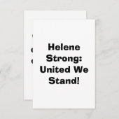Helene's Fury, onze eenheid! United We Stand! Bedankkaart (Voorkant / Achterkant)