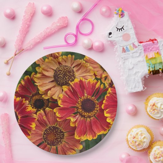 Helenium Autumnale Blooms Floral Papieren Bordje (Feest)