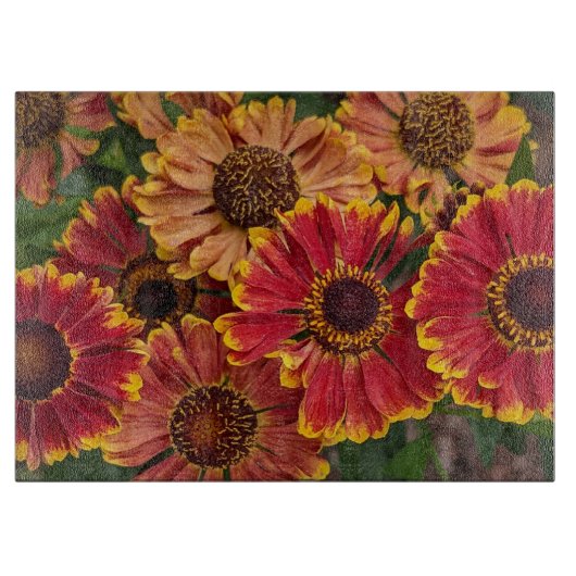 Helenium Autumnale Blooms Floral Snijplank (Voorkant)