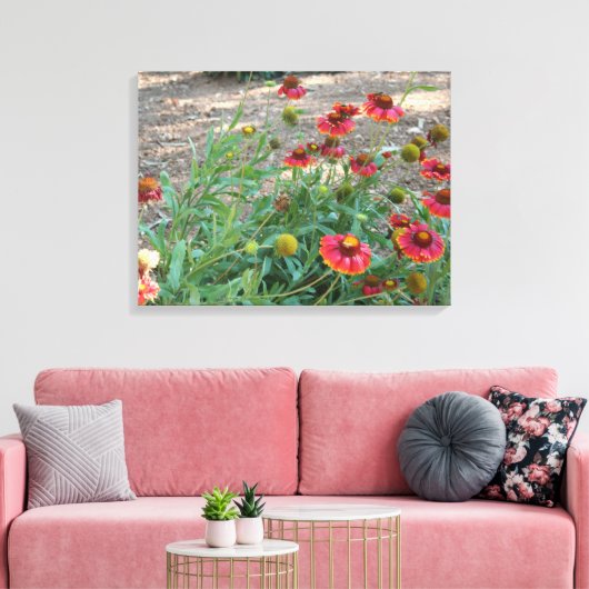 Heleniumbloemen Canvas Afdruk (Insitu (Woonkamer))