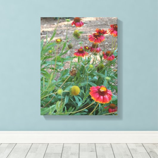 Heleniumbloemen Canvas Afdruk (Insitu (Houten vloer))