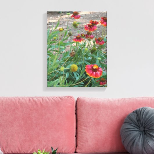 Heleniumbloemen Canvas Afdruk (Insitu (Woonkamer))