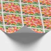 Helen's koraalkleurige gelilies Waterverf Cadeaupapier (Hoek)