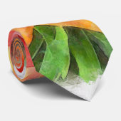 Helen's koraalkleurige gelilies Waterverf Stropdas (Opgerold)