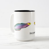 Helfrich's dartfish, Nemateleotris helfrichi Tweekleurige Koffiemok (Voorkant links)