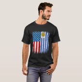  helft Uruguayaanse Amerikaanse vlag Uruguay USA T-shirt (Voorkant volledig)