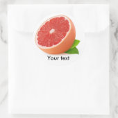 Helft van roze grapefruit ronde sticker (Tas)