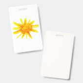 Helgele felge zon handgeschilderd badge (Voor- en achterkant)