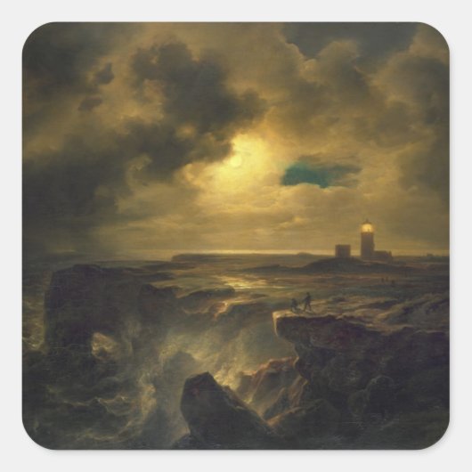 Helgoland in Moonlight, 1851 Vierkante Sticker (Voorkant)