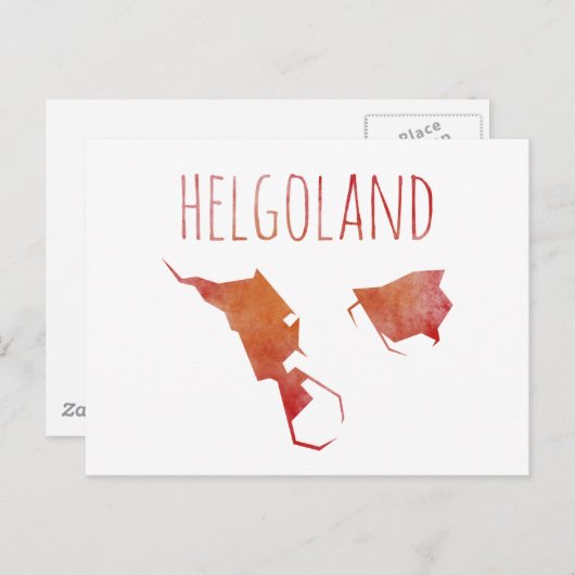 Helgoland Map Briefkaart (Voorkant / Achterkant)