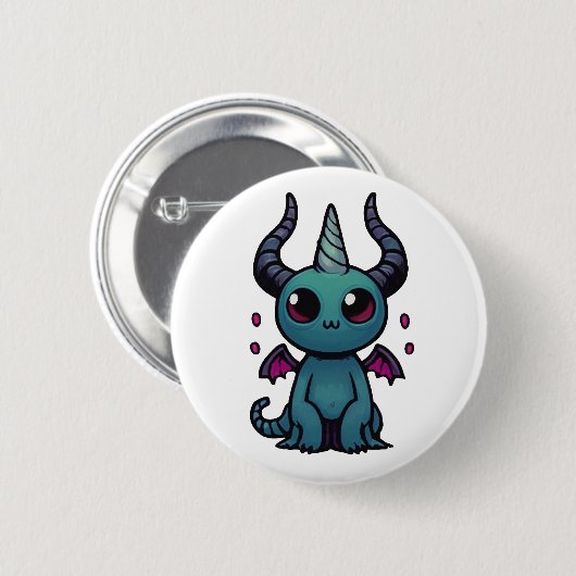 Helhorn de demonische eenhoorn Cryptid Button (Voorkant /achterkant)