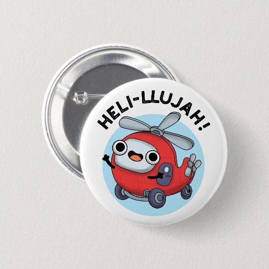Heli-llujah Funny Helicopter Pun Ronde Button 5,7 Cm (Voorkant /achterkant)