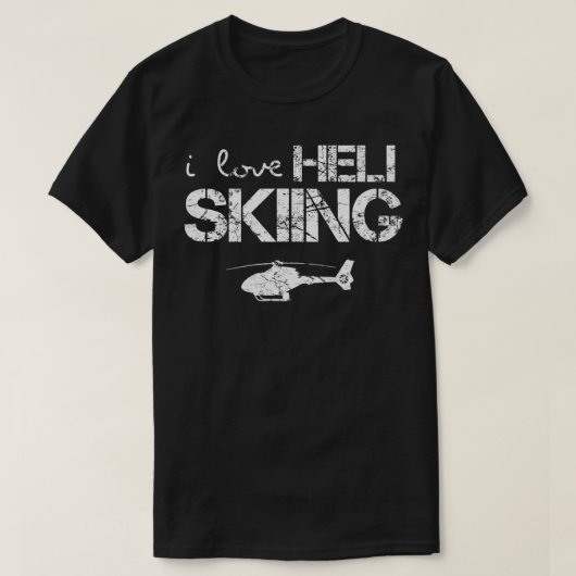 Heli Ski Helicopter Skier 18 T-shirt (Design voorkant)