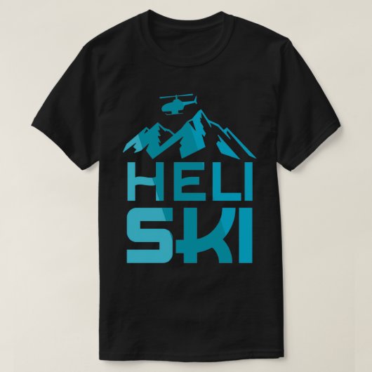 Heli Ski HeliSkiing Heliskiing Extreme Skiing T-shirt (Design voorkant)