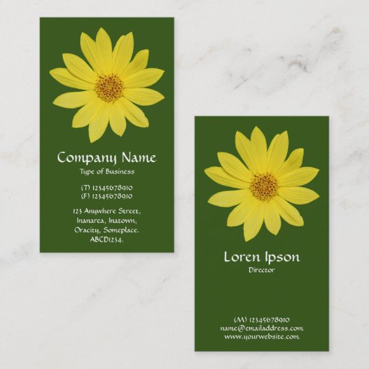 Helianthus 'Citroenkoningin' Zonnebloem - Bosgroen Visitekaartje (Voorkant / Achterkant)