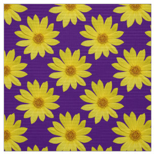 Helianthus 'Lemon Queen' Patroon - Royal Purple Stof