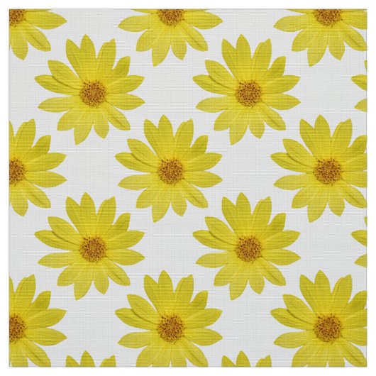 Helianthus 'Lemon Queen' Patroon - Wit Stof (Swatch)