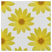 Helianthus 'Lemon Queen' Patroon - Wit Stof (Close Up)