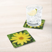 Helianthus 'Lemon Queen' Zonnebloem Kartonnen Onderzetters (Insitu)