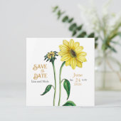 Helianthus Save the Date Trouw Aankondiging (Staand voorkant)