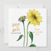 Helianthus Save the Date Wedding Aankondiging (Voorkant)