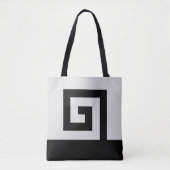 Helicoïdaal abstract ontwerp in zwart-wit tote bag (Voorkant)