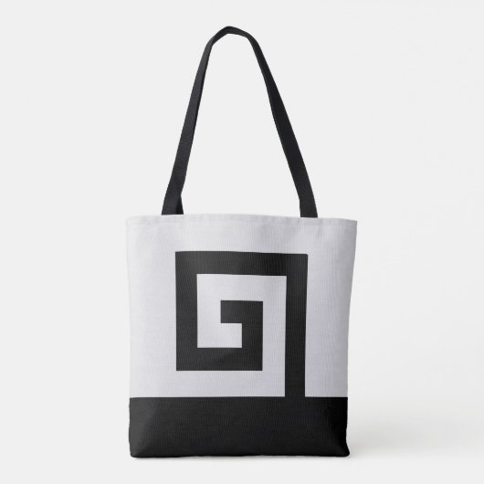 Helicoïdaal abstract ontwerp in zwart-wit tote bag (Achterkant)