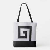 Helicoïdale abstracte ontwerp in zwart & bijna wit tote bag (Achterkant)