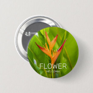 Heliconia Flowers Botanisch Plant Tuinontwerp Ronde Button 5,7 Cm
