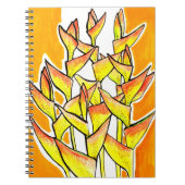 Heliconia Flowers Tropic Botanical Bold Floral Art Notitieboek (Voorkant)