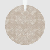 Heliconia & Lauhala, omkeerbare Māla Lani Ornament (achterkant)