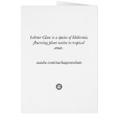 Heliconia Lobster Claw tropische waterverf (Achterkant)