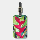 Heliconia Lobster Claw tropische waterverf Bagagelabel (Voorkant verticaal)
