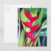 Heliconia Lobster Claw tropische waterverf Briefkaart (Voorkant / Achterkant)