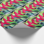 Heliconia Lobster Claw tropische waterverf Cadeaupapier (Hoek)