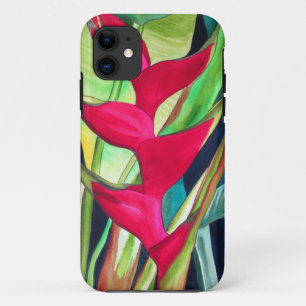 Heliconia Lobster Claw tropische waterverf iPhone 11 Hoesje
